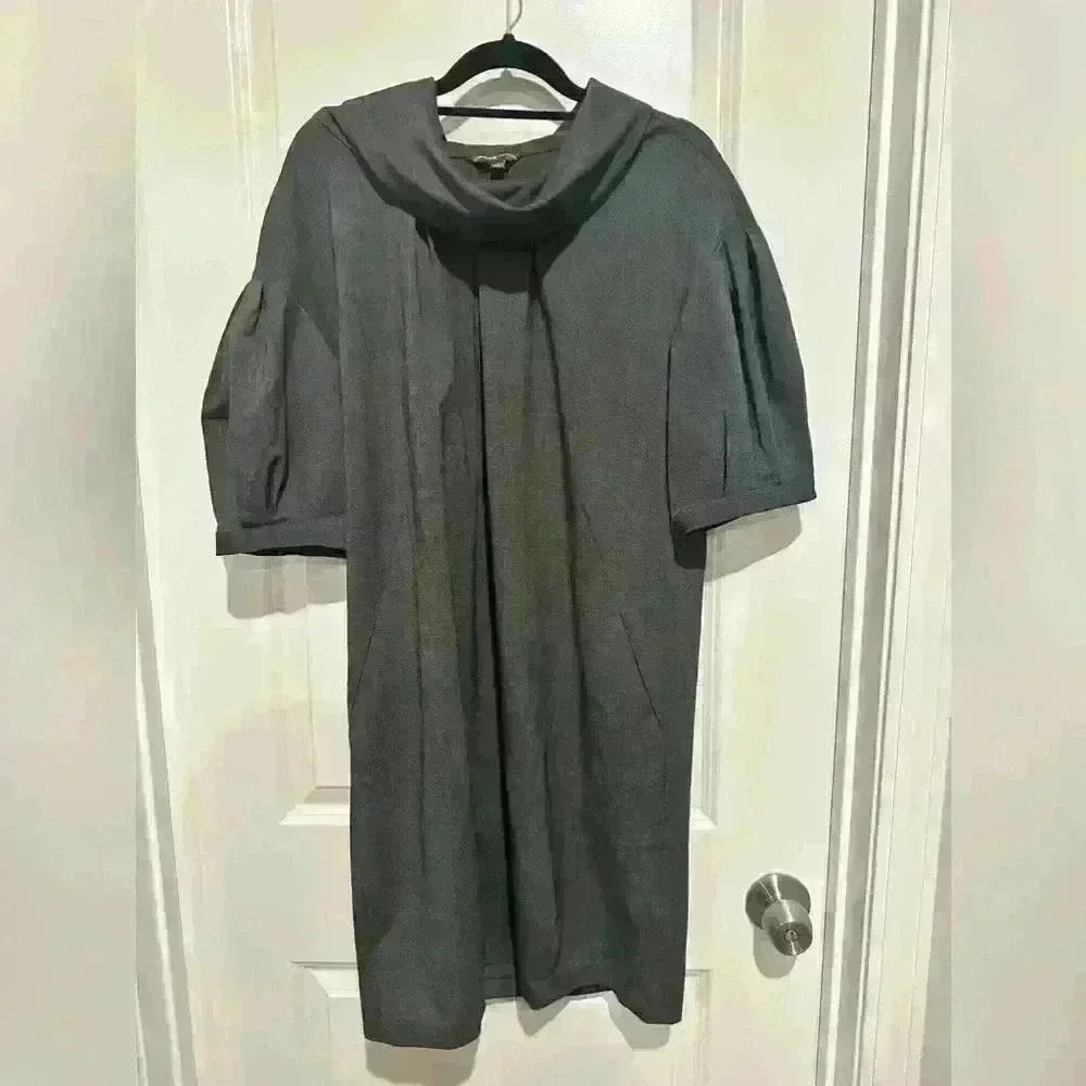 Adrienne Vittadini balloon sleeve grey tunic or mini balloon sleeve dress size 8 - Picture 3 of 5